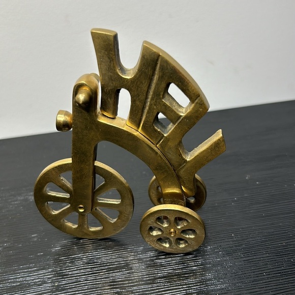 Vintage Solid Brass Hell on Wheels Tricycle   Heavy Paperweight Rare - Picture 11 of 11